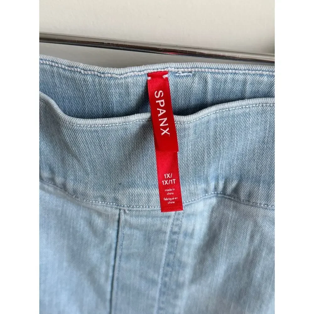 Spanx High Waisted Flare Denim Jegging Retro Light Wash Women's Plus Size 1X